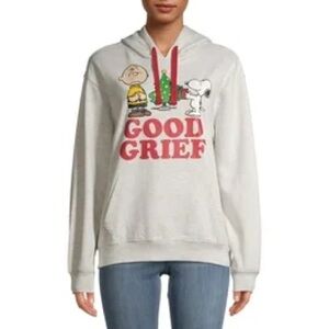 Peanuts Charlie Brown & Snoopy “Good Grief” Holiday Hoodie – Size Medium